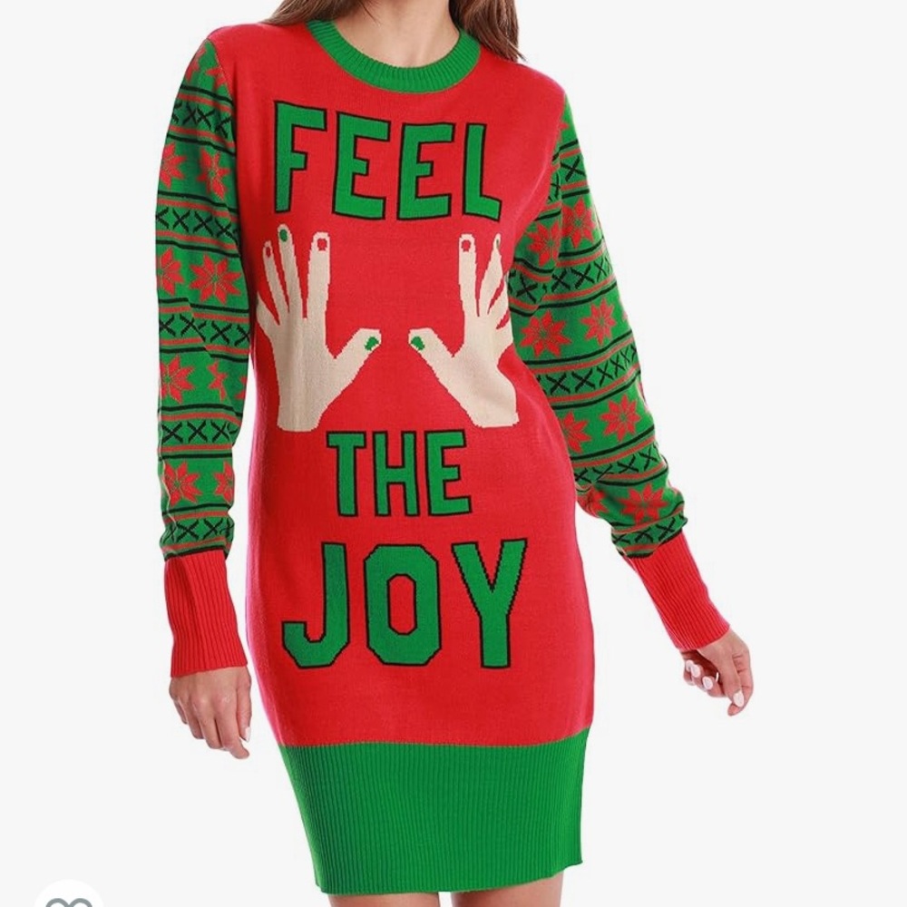 #followme Ugly Christmas Holiday Sweater Dress Size XL - Picture 2 of 15